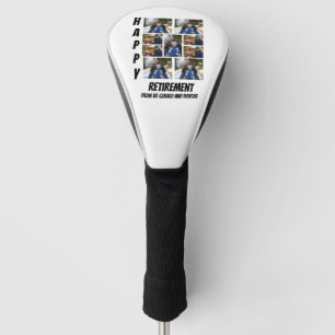 Personalized Simple Retirement  9 Photo Collage  Golf Head Cover