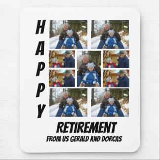 Personalized Simple Retirement 9 Photo Collage Mouse Pad