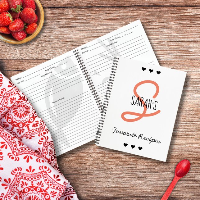 Personalized Simple Script Monogram Recipe Notebook (Personalized Simple Script Monogram Recipe Notebook)