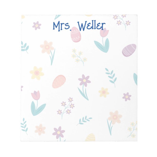Personalized Simple Spring or Easter Notepad (Front)