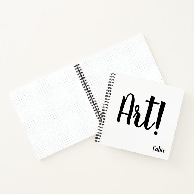 Personalized Simple Square Art Notebook (Inside)