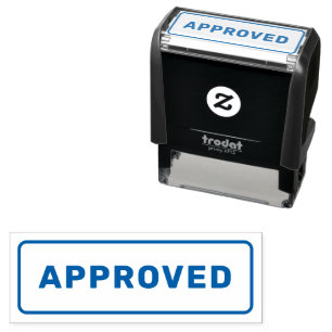 Personalized Simple Stylish Blue Ink APPROVED Self-inking Stamp