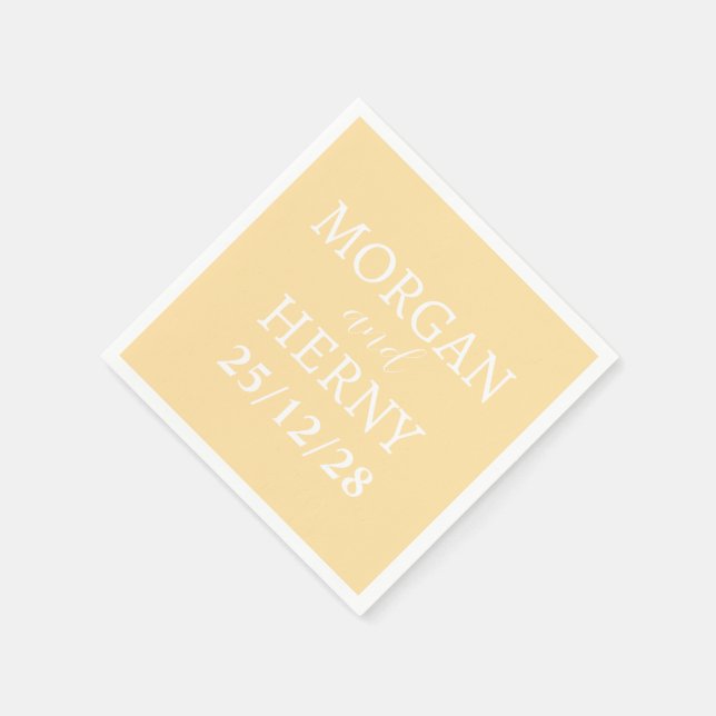 Personalized Simple Stylish Modern Minimal Wedding Napkin (Corner)