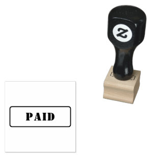 Personalized Simple Stylish Red Ink PAID Rubber Stamp