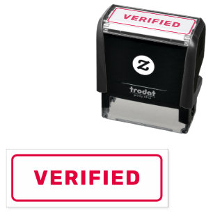 Personalized Simple Stylish Red Ink VERIFIED Self-inking Stamp