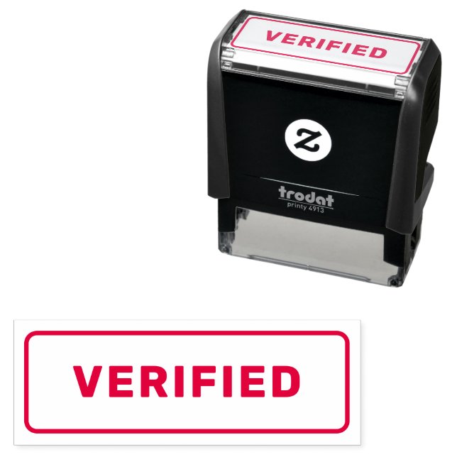 Personalized Simple Stylish Red Ink VERIFIED Self-inking Stamp (In Situ)