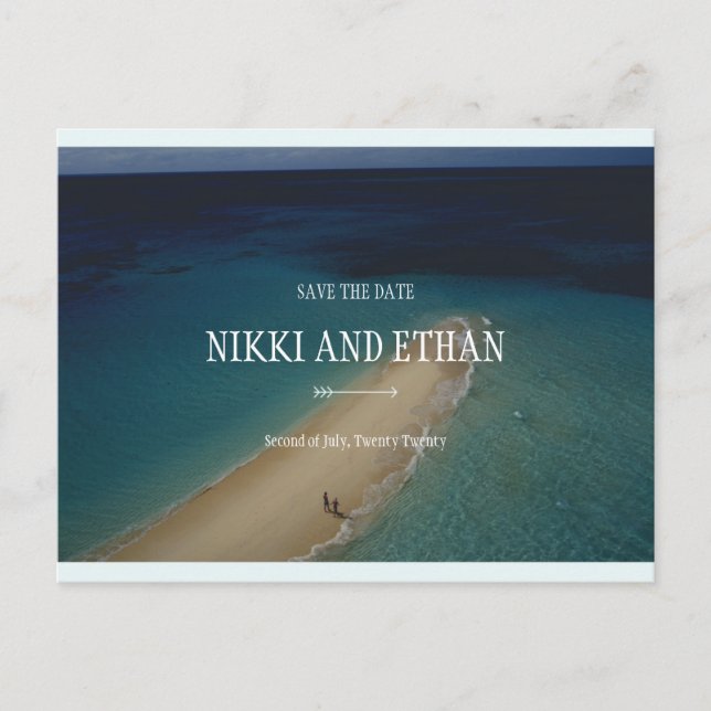 Personalized - Simple Upolu Cay Wedding Postcard (Front)