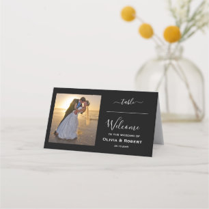 Personalized Simple Wedding Photo Place Card