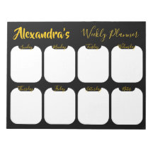 Personalized simple weekly planner notepad
