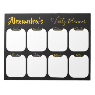 Personalized simple weekly planner notepad