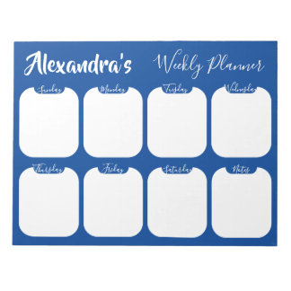 Personalized simple weekly planner notepad