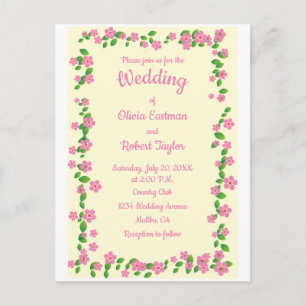 Personalized simplicity is the best floral wedding postcard