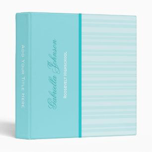 Personalized: Simply Blue Striped Binder