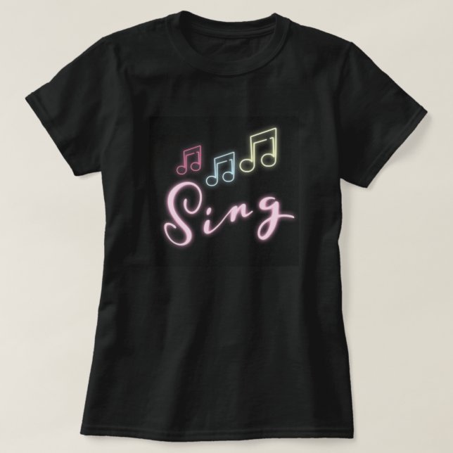 Personalized SING with music notes T-Shirt (Design Front)