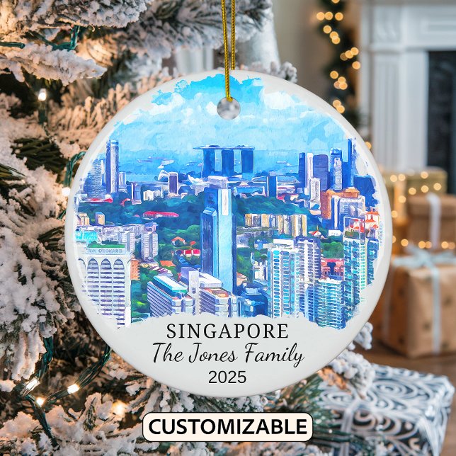 Personalized Singapore City Ornament, Singapore Ceramic Ornament (Creator Uploaded)