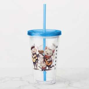Personalized Singing Cats  Acrylic Tumbler