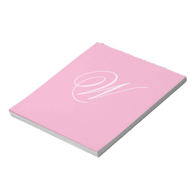 Personalized Single Custom Monogram Light Pink Notepad (Rotated)