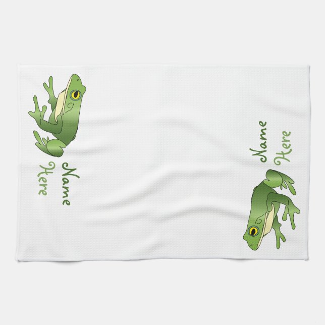 Personalized Single Frog - Kitchen Towel (Horizontal)