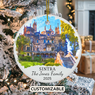 Personalized Sintra Ornament, Portugal Ceramic Ornament