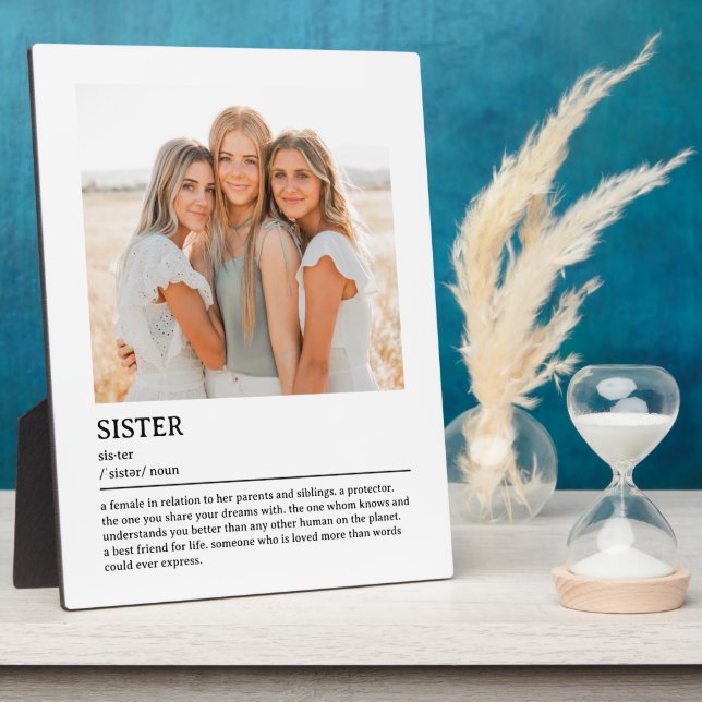 Personalized Sister Definition Quote Wall Art Plaque (Side)
