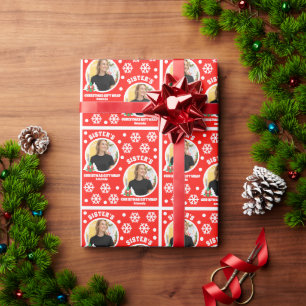 Personalized Sister's Photo Christmas Gift Wrap