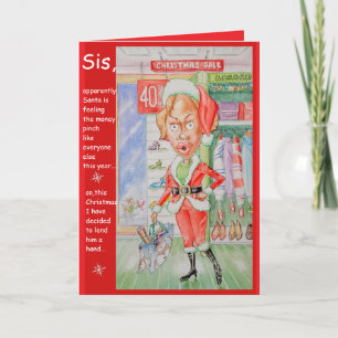 Personalized Sister's Reasonably Priced Christmas  Card