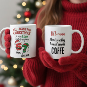 Personalized “Six Seven” Holiday Mug for MOM
