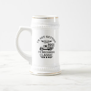 Personalized sixty five vintage 65th birthday beer stein