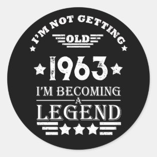 Personalized sixty vintage 60th birthday gifts classic round sticker