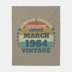 Personalized sixty vintage 60th birthday gifts fleece blanket
