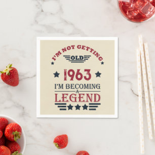 Personalized sixty vintage 60th birthday gifts napkin