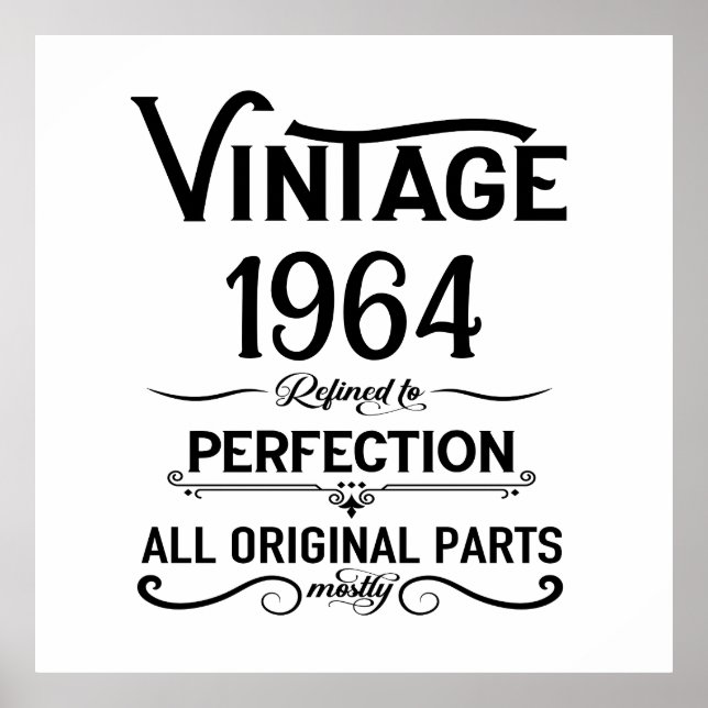 Personalized sixty vintage 60th birthday gifts poster (Front)