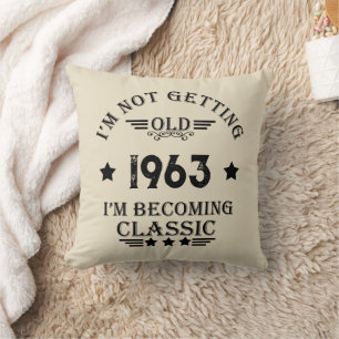 Personalized sixty vintage 60th birthday gifts throw pillow