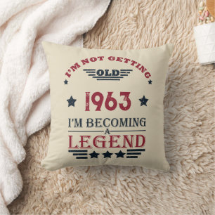 Personalized sixty vintage 60th birthday gifts throw pillow