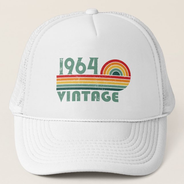 Personalized sixty vintage 60th birthday gifts trucker hat (Front)