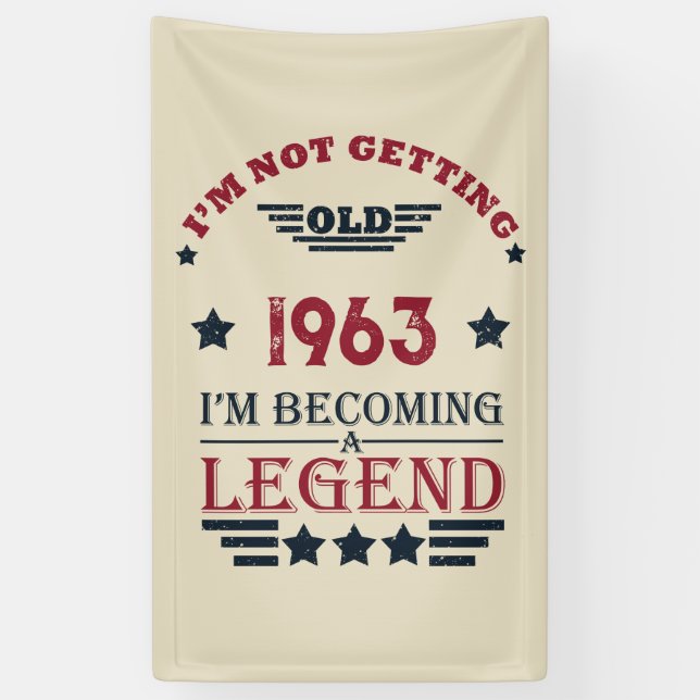 Personalized sixty vintage 60th birthday party banner (Vertical)