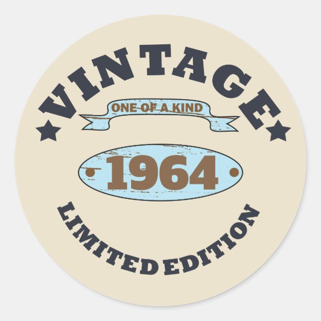 Personalized sixty vintage 60th birthday party  classic round sticker (Front)