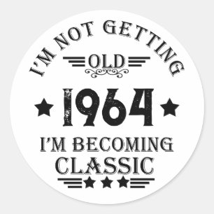 Personalized sixty vintage 60th birthday party classic round sticker