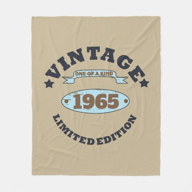 Personalized sixty vintage 60th birthday party  fleece blanket (Front)