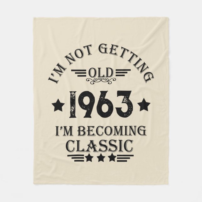 Personalized sixty vintage 60th birthday party fleece blanket (Front)