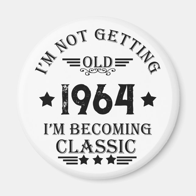 Personalized sixty vintage 60th birthday party magnet (Front)