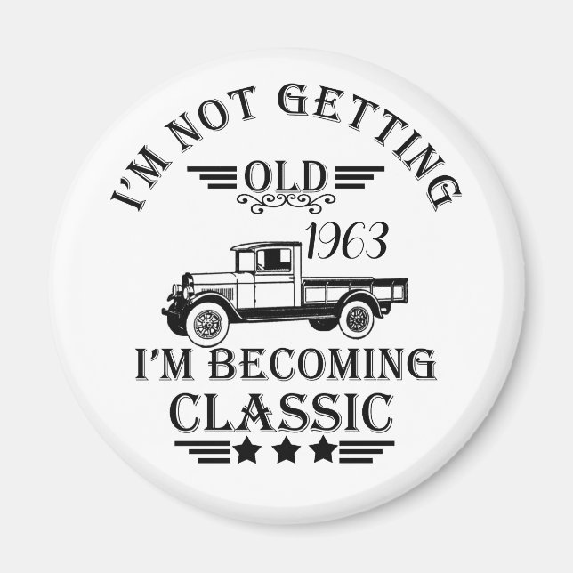Personalized sixty vintage 60th birthday party magnet (Front)