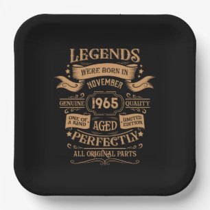Personalized sixty vintage 60th birthday party paper plate