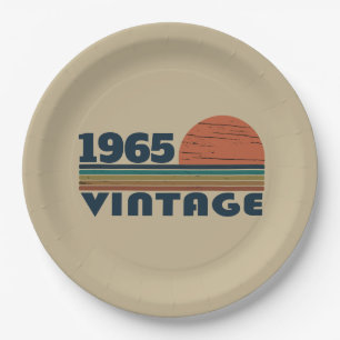 Personalized sixty vintage 60th birthday party paper plate