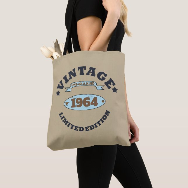 Personalized sixty vintage 60th birthday party  tote bag (Close Up)