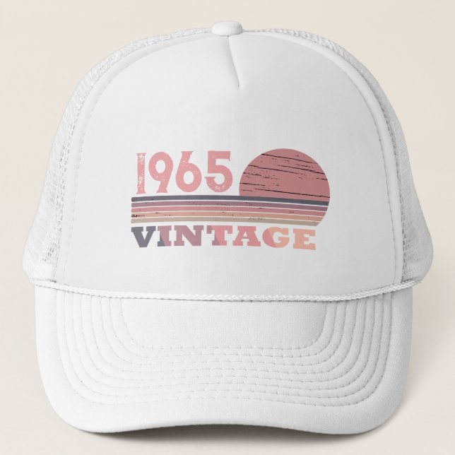 Personalized sixty vintage 60th birthday party trucker hat (Front)