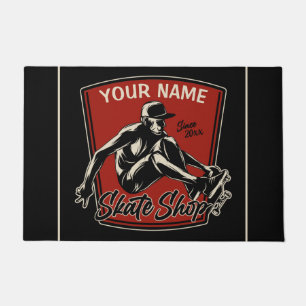 Personalized Skate Shop Grab Trick Skateboarding Doormat