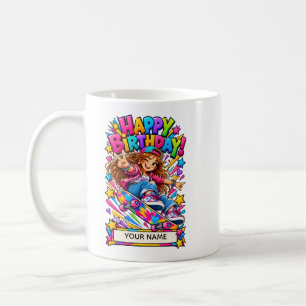 Personalized Skateboard Birthday Card for Girls Coffee Mug