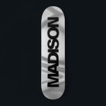 Personalized Skateboard Name Black Grey Cool<br><div class="desc">Easily personalize this colourful Skateboard on Grey Wave abstract design featuring black and cool sans serif font. Add your name,  choose font,  change size and position,  add clipart,  photos and shapes. Simple and beautiful,  perfect as gift idea for boys and girls.</div>