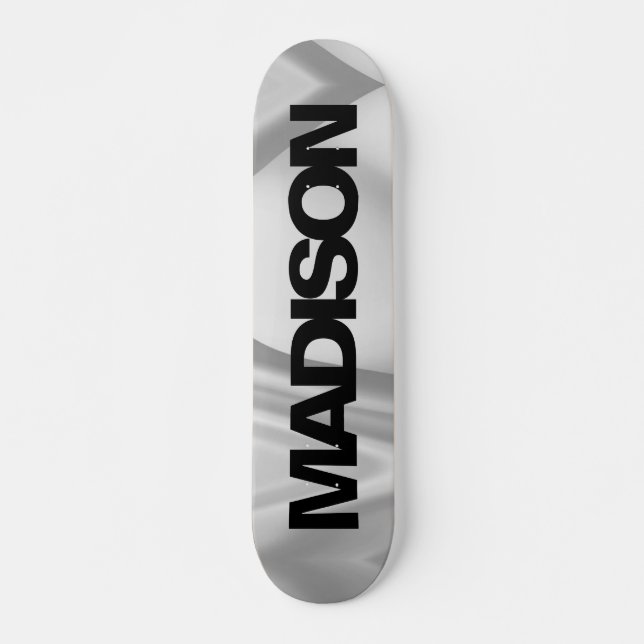 Personalized Skateboard Name Black Grey Cool (Front)